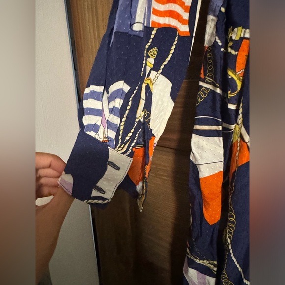 Anthropologie Maeve nautical Mini Shirtdress xsmall - Picture 12 of 14